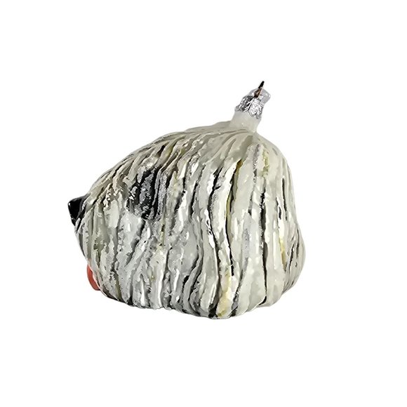 Slavic Treasures Old English Sheepdog Blown Glass Ornament Poland Hard to Find - Picture 3 of 10